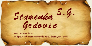 Stamenka Grdović vizit kartica